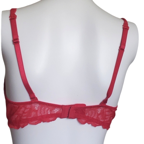 Vtg 90s Victorias Secret Sexy Red Lace Set Bra & Underwear ♥ Size 36B - Picture 9 of 16